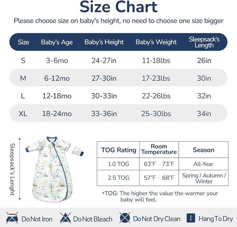 Baby Sleep Sack 6–12 Months, 2.5 TOG Warm Cotton Sleep Sack with Detachable Long Sleeves, Winter Wearable Blanket for Cold Nights, 2-Way Zipper Toddler Sleeping Sack, Hot Air Balloon in Saudi Arabia