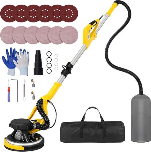 أداة Sander Drywall ، Kuperia 8.5 amp أداة إزالة السقف من الفشار مع 7 سرعة متغيرة 800-1800 دورة في الدقيقة ، صنفرة دريوال كهربائية مع مقبض قابل للتمديد ، ضوء LED ، 6 ورق رمل أساسي و 6 شبكة صقل الشبكة in Kuwait
