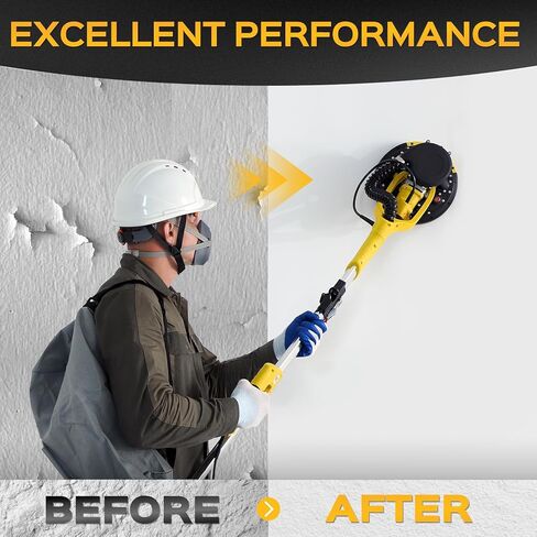 أداة Sander Drywall ، Kuperia 8.5 amp أداة إزالة السقف من الفشار مع 7 سرعة متغيرة 800-1800 دورة في الدقيقة ، صنفرة دريوال كهربائية مع مقبض قابل للتمديد ، ضوء LED ، 6 ورق رمل أساسي و 6 شبكة صقل الشبكة in Kuwait