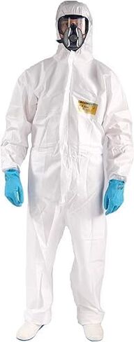 5PACK Hazmat Suit Disposable Coverall Protective Coverall PPE Hazmat Suits Painters Suit Breathable Water proof in Saudi Arabia