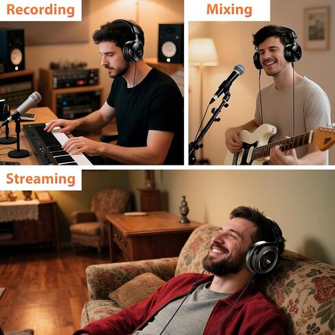 JOYO Studio Monitor Headphones Wired Professional Semi-Open Headphone for Guitar Piano Podcast Recording,Mixing,Live Streaming 3 Meter Cable (JMH-03) in Kuwait