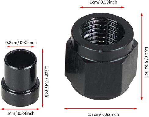 lyrlody Aluminum Fitting, Female Tube Nut Corrosiveness Resistants, High Temperature resistants, Multiple Sizes with 1/2' OD Aluminum Tubing for Harsh Environments and (10AN) in Kuwait