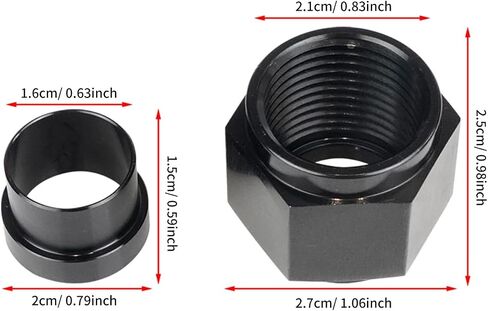 lyrlody Aluminum Fitting, Female Tube Nut Corrosiveness Resistants, High Temperature resistants, Multiple Sizes with 1/2' OD Aluminum Tubing for Harsh Environments and (10AN) in Kuwait