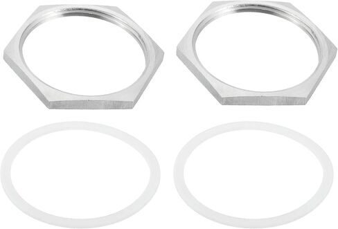 uxcell 4pcs Cast Pipe Fitting Hex Locknut with Washer 304 Stainless Steel Hex Lock Nut NPT 1/2" Female Thread for Plumbing Fixed, Water Broom and Undercarriage Cleaner, 0.91" OD in Saudi Arabia