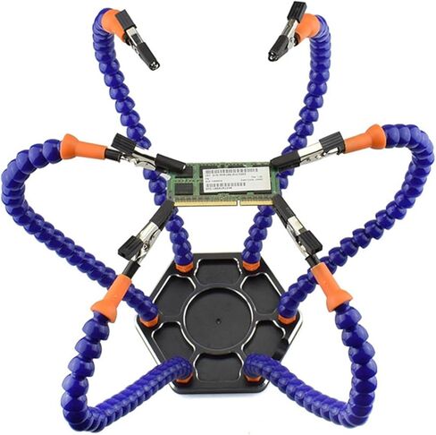 The third hand Ordinary blue, white and black repair aid six-claw soldering station multifunctional aluminum alloy(BlueSixClaw(458g)) in Kuwait