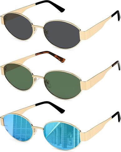Yogo Vision Retro Womens Sunglasses Oval Trendy Chic Shades Classic UV400 Protection in Saudi Arabia