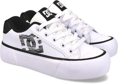 DC Women's Chelsea Platform Skate Shoe, Black, 6 in Saudi Arabia