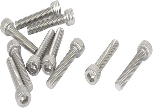 M6x30mm 304 من الفولاذ المقاوم للصدأ سداسي سداسي مفتاح البراغي مسامير رأس رأس 1 مم الملعب الملعب 10pcs in Saudi Arabia