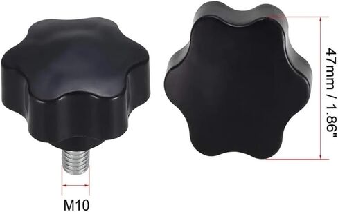 Clamping Screw Knob, 47mm Dia Plum Hex Shaped Grips Star Knob M10 X 16mm Male Thread, 3pcs in Saudi Arabia