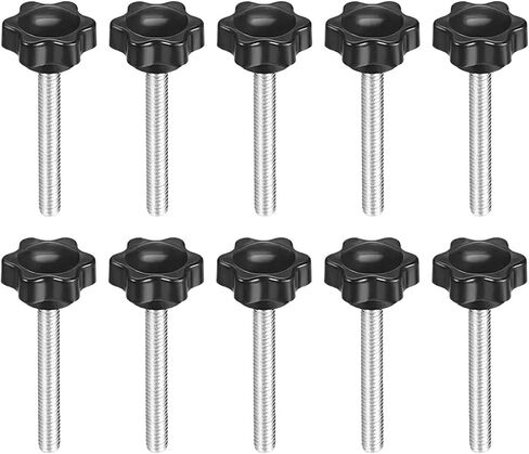 Clamping Screw Knob, 38mm Dia Plum Hex Shaped Grips Star Knob M8 X 20mm Male Thread, 10pcs in Saudi Arabia