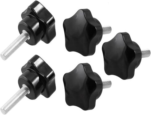 5 Pcs M6 X 25mm Male Thread Metal Clamping Star Knobs Grips Black in Saudi Arabia
