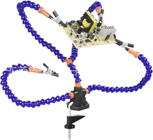 The third hand Multifunctional soldering station universal auxiliary fixture electric soldering iron soldering station PCB circuit board repair fixing bracket tool(Sn5r-blacktuberedclip5claws) in Kuwait