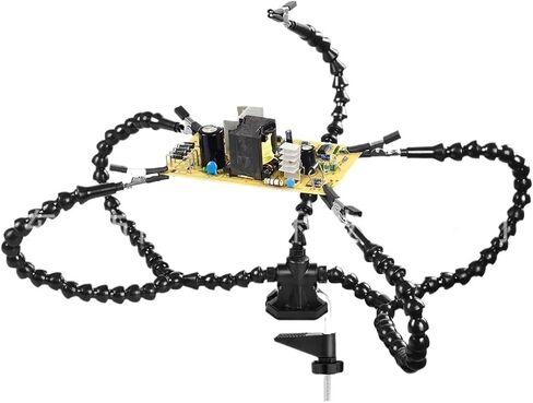 The third hand Multifunctional soldering station universal auxiliary fixture electric soldering iron soldering station PCB circuit board repair fixing bracket tool(Sn5r-blacktuberedclip5claws) in Kuwait