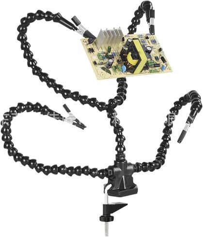 The third hand Multifunctional soldering station universal auxiliary fixture electric soldering iron soldering station PCB circuit board repair fixing bracket tool(Sn5r-blacktuberedclip5claws) in Kuwait