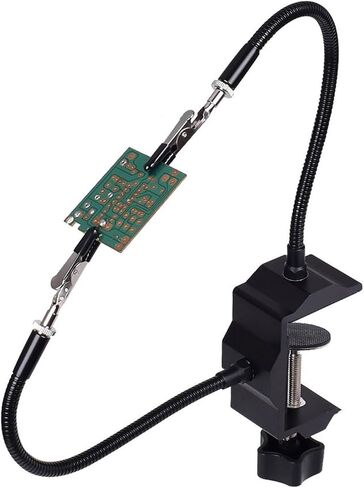 LEAHY The Third Hand Circuit Board Welding Assistant Vise Aluminum Table Soldering Iron Bracket Welding Table Auxiliary Tool(Sn2asilverclamptable) in Kuwait