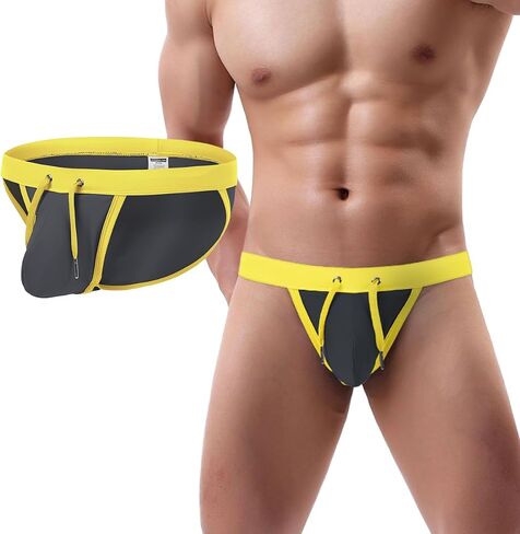 Mens Bikini Swimwear Man Sexy Drawstring Swimsuit Low Rise Swim Brief for Men Fashion in Saudi Arabia
