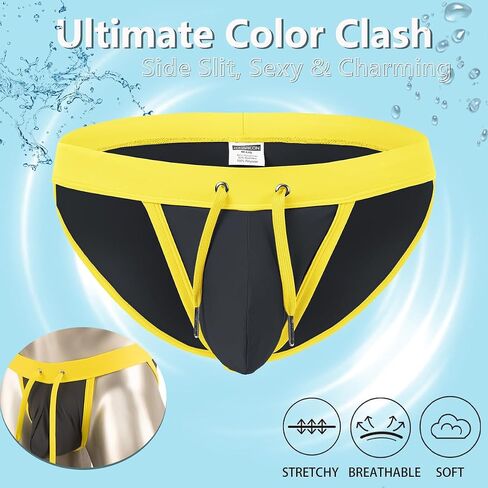 Mens Bikini Swimwear Man Sexy Drawstring Swimsuit Low Rise Swim Brief for Men Fashion in Saudi Arabia