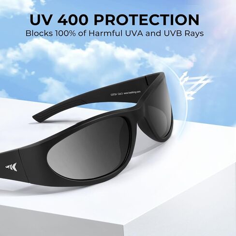 KastKing Raccoon Polarized Sport Sunglasses for Men and Women, Wide Temple Wrap, Ideal for Driving Fishing Cycling Running in Saudi Arabia