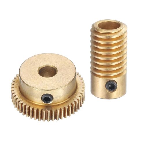 uxcell Worm Gear Set - 0.5 Module 50:1 Reduction Rate 6mm Hole Dia Gear Shaft and 6mm Hole Dia Gear Wheel 50T Drive Gear Box (Brass) in Saudi Arabia