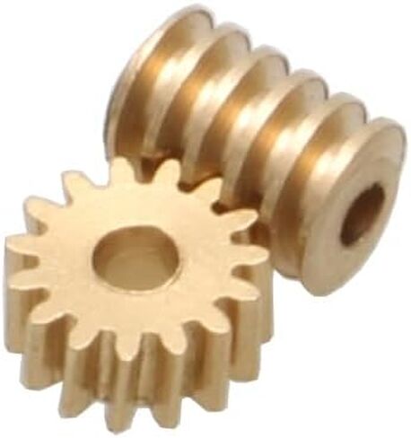 5Set Modulus 0.2 15T Worm Gear Motor Shaft Connector Pinion Brass Reduction Gears Hole Dia 0.8mm/1mm for 1/87 DIY Transmission(Worm Hole Dia 1mm) in Saudi Arabia