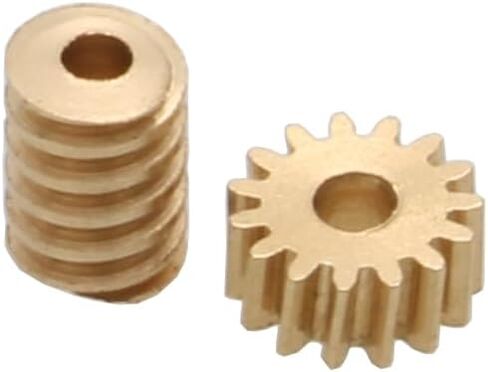 5Set Modulus 0.2 15T Worm Gear Motor Shaft Connector Pinion Brass Reduction Gears Hole Dia 0.8mm/1mm for 1/87 DIY Transmission(Worm Hole Dia 1mm) in Saudi Arabia