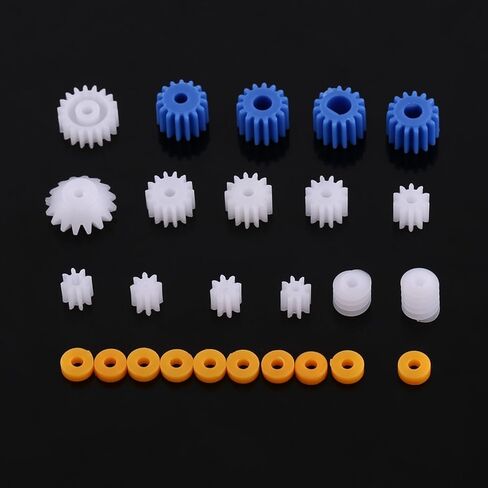 26PCS Plastic Gear Kit, Plastic Spindle Wormss Gear 2mm/2.3mm/3mm/3.17mm/4mm for Aircraft Car Model DIY Robot in Kuwait