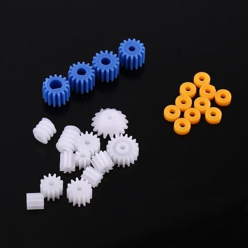 26PCS Plastic Gear Kit, Plastic Spindle Wormss Gear 2mm/2.3mm/3mm/3.17mm/4mm for Aircraft Car Model DIY Robot in Kuwait