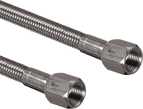 6TSC Gray PTFE Braided Hose Assembly, 3/8" 303 Stainless Steel JIC Female Connection, 2500 PSI Maximum Pressure, 36" Length, 3/8" ID in Saudi Arabia