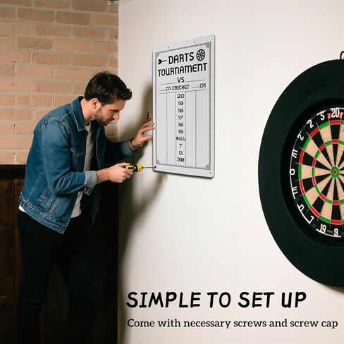 لوحة نتائج DART DARTER DART للكريكيت وألعاب DART 01 ، إكسسوارات لوحة DART مع 2 علامات مسح جافة (15.3 × 9.8 بوصة) in Kuwait