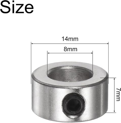 uxcell 12pcs Set-Screw Collars 4mm Bore Stainless Steel Shaft Collars, 9mm OD, 7mm Width, Landing Gear Stopper Wheel Collar with Hex Wrench in Saudi Arabia