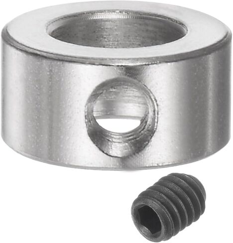 uxcell 12pcs Set-Screw Collars 4mm Bore Stainless Steel Shaft Collars, 9mm OD, 7mm Width, Landing Gear Stopper Wheel Collar with Hex Wrench in Saudi Arabia