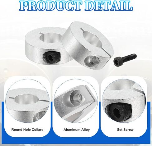 MECCANIXITY Bore 3 mm Single Split Shaft Collar 16 mm OD 8 mm Thickness Aluminum Alloy Locking Collar Clamp Style with Set Screw & Hex Wrench for Machine Tools Industry (Silver, Pack of 4) in Saudi Arabia