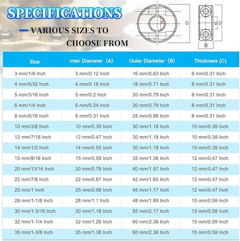 MECCANIXITY Bore 3 mm Single Split Shaft Collar 16 mm OD 8 mm Thickness Aluminum Alloy Locking Collar Clamp Style with Set Screw & Hex Wrench for Machine Tools Industry (Silver, Pack of 4) in Saudi Arabia