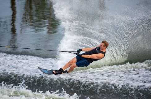 HO Carbon Omni Slalom Waterskis Carbon/Blue 65in in Saudi Arabia