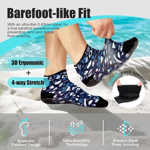 RANDY SUN Barefoot Quick-Dry Sand Beach Socks, Breathable Seamless Yoga Sock With TPE Sole in Kuwait
