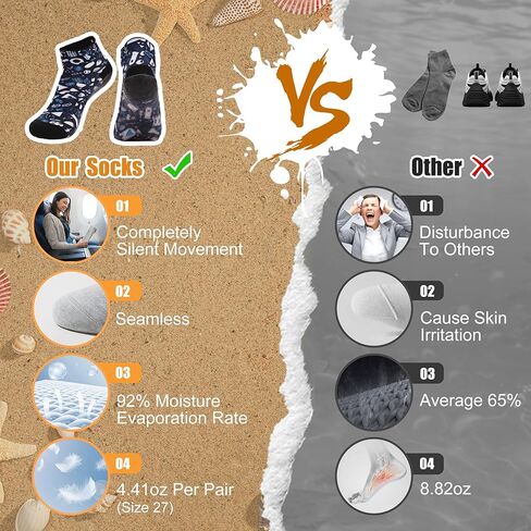 RANDY SUN Barefoot Quick-Dry Sand Beach Socks, Breathable Seamless Yoga Sock With TPE Sole in Kuwait