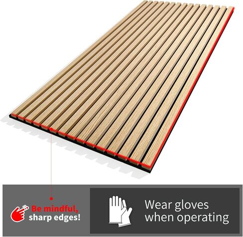 Art3d 2-Pack 104 "x 15.75" ألواح الجدران والسقف الخشبية الصوتية، لوحات امتصاص الصوت الحديثة المخددة، الجوز الداكن in Kuwait