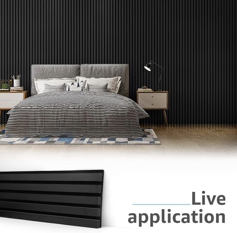 Art3d 2-Pack 104 "x 15.75" ألواح الجدران والسقف الخشبية الصوتية، لوحات امتصاص الصوت الحديثة المخددة، الجوز الداكن in Kuwait
