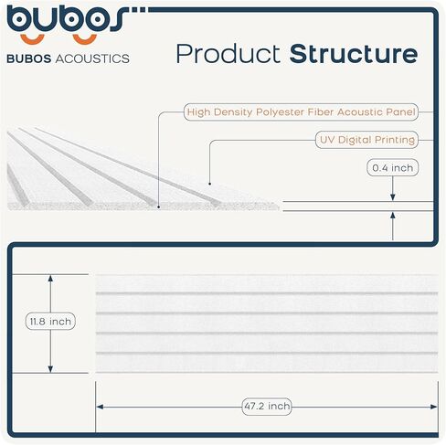 بوبوس 6 حزمة الألواح الصوتية الكبيرة ، 48 × 12 بوصة مقاومة للصوت للجدران ، لوحات الجدران الصوتية اللاصقة ، لوحات صوتية مزخرفة لمكتب الاستوديو المنزل (أسود 01) in Kuwait