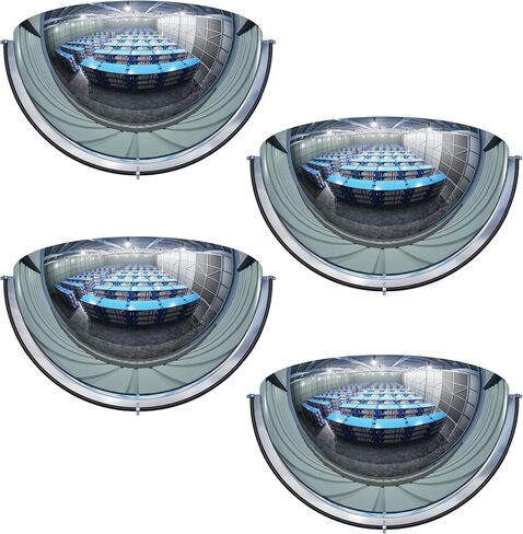 2Pack Acrylic Half Dome Mirror Corner Mirror Blindspot for Wall 12'' Diameter Safety Mirrors for Corners Convex Mirrors Indoor for Ceiling Business Driveway Outdoor Hallway Warehouse Office in Kuwait