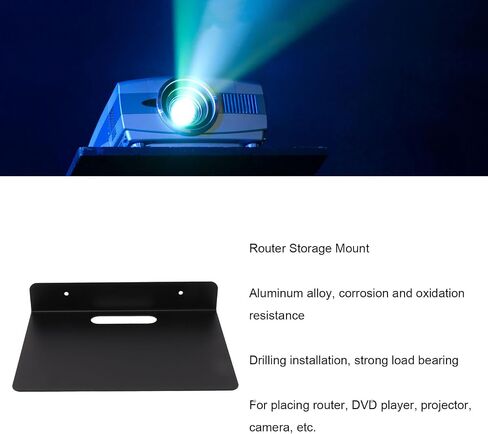 Restokki Router Bracket الألومنيوم سبيكة الحائط رف التخزين لجهاز العرض مجموعة Top Box Camera غرفة المعيشة (الحجم الصغير (21x17 سم / 8.3x6.7in)) in Kuwait