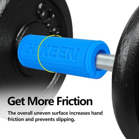 Hikeen Thick Bar Dumbbell Grips,Non Slip Hard Rubber Barbell Grips,Grips for Weight Lifting, Muscle Building-1.77", 2", 2.25" & 2.75" Outer Diameter in Saudi Arabia
