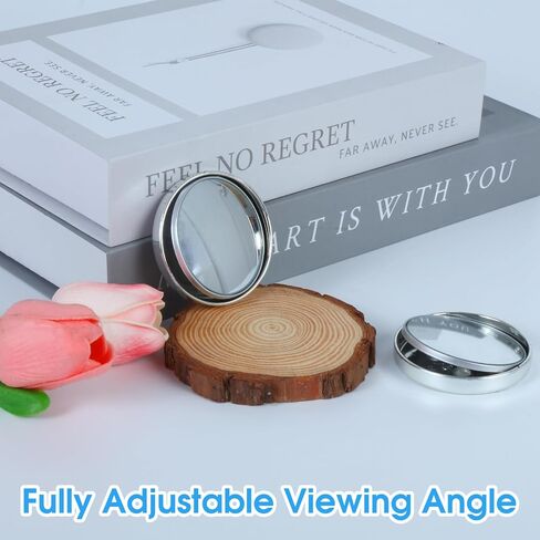 (2 PCS) Cubicle Mirror to See Behind You – 2.3" Adjustable Monitor Rear View Mirror for Office Desk, Personal Security & Privacy, Fits PC Monitors or Cubicle Walls, Silver (Black) in Saudi Arabia