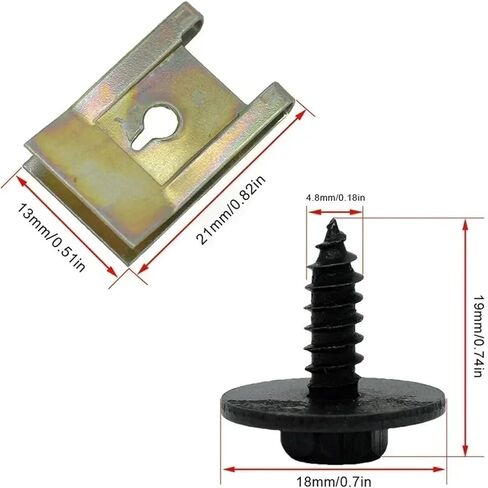 20pcs Chassis Engine Guard Metal Nut/Screw Washers U-Shape Clip Auto Bumper Cross Head Screws for Hex Speed Fastener in Saudi Arabia