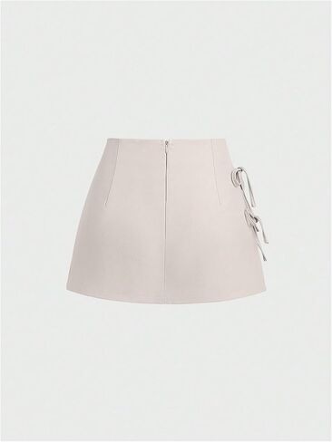 Milumia Women's Bow Knot Side Split Mini Skirt Sexy Flare Hem A Line Going Out Skorts in Saudi Arabia