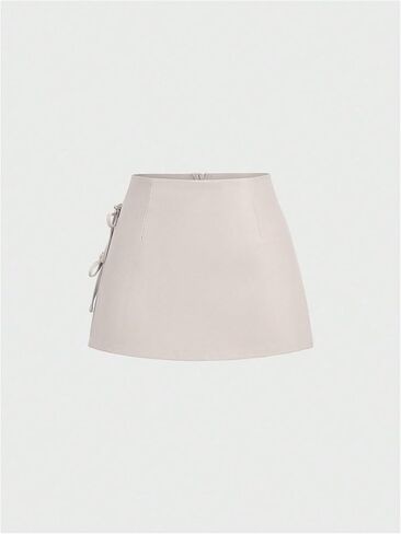 Milumia Women's Bow Knot Side Split Mini Skirt Sexy Flare Hem A Line Going Out Skorts in Saudi Arabia