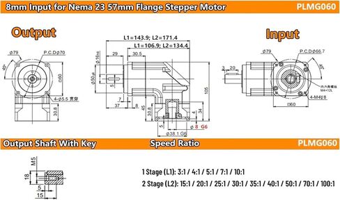 90 degree helical corner corner corner rise angled ration 3: 1 ~ 100: 1 ≤8arcmin for servo Stepper Motor (نسبة 30 إلى 1) in Kuwait