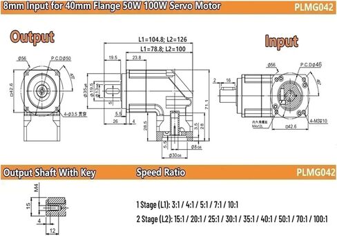 90Degree Helical Corner Gearbox Right Angled Gear Ratio 3:1~100:1 ≤8Arcmin for Servo Stepper Motor(Ratio 15 to 1) in Kuwait