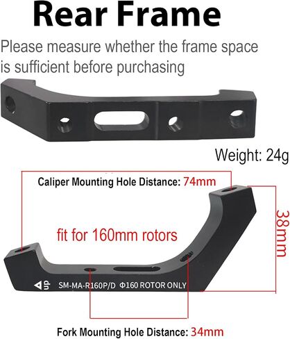 SM-MA-F160P/D R160P/D Flat Mount to Post Mount Brake Caliper Adapter for 160mm Rotors Road Disc Brake FM to PM in Kuwait