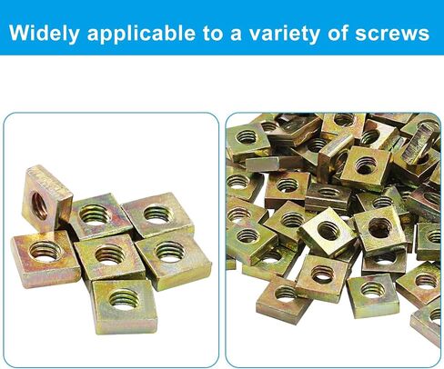 Zorfeter 100pcs الزنك مطلي بالمكسرات مربعة مربعة ، ومسمار المسمار المربى السحمة للإصلاحات المنزلية والهندسة المهنية in Saudi Arabia